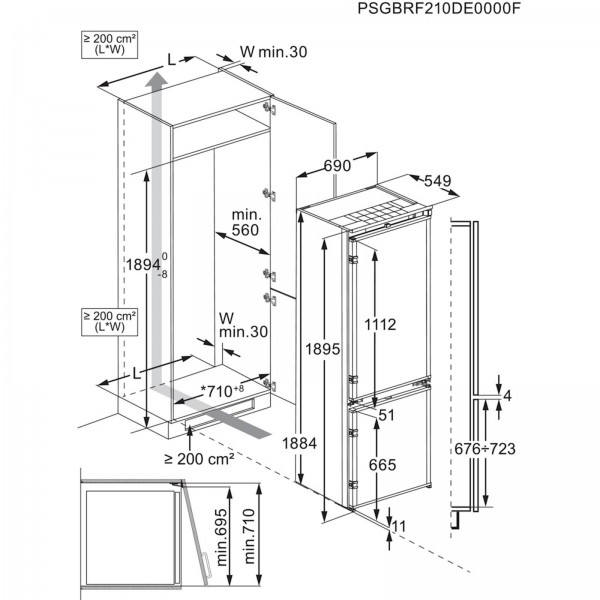 Vgradni kom. hladilnik Electrolux ENG7TE75S, 70 cm Vgradni kom. hladilnik Electrolux ENG7TE75S, 70 cm