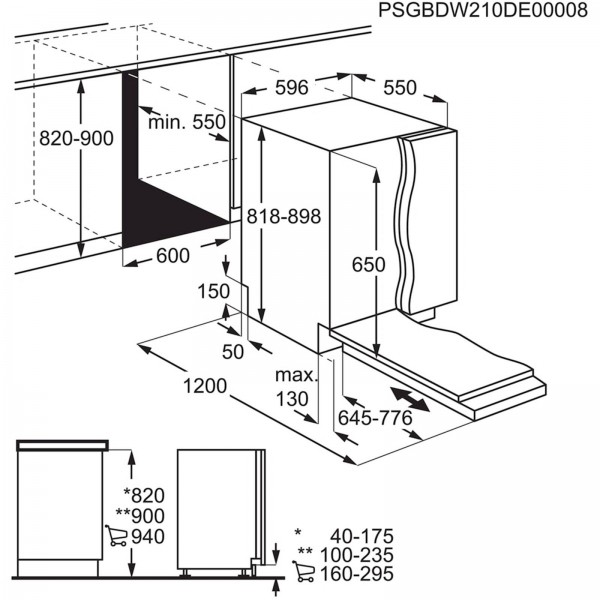 Vgradni pomivalni stroj AEG FSB53907Z, inverter