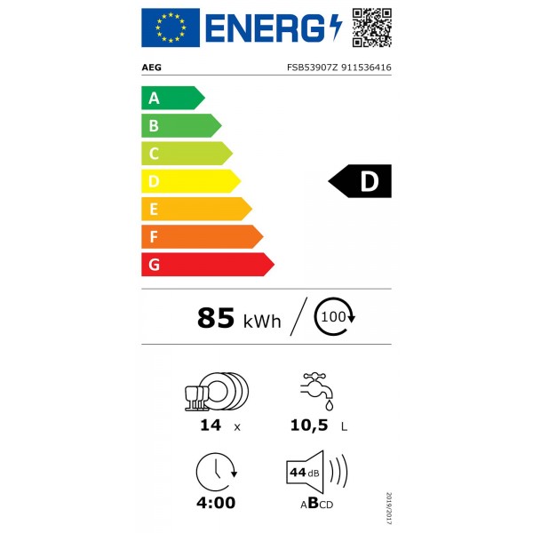 Vgradni pomivalni stroj AEG FSB53907Z, inverter