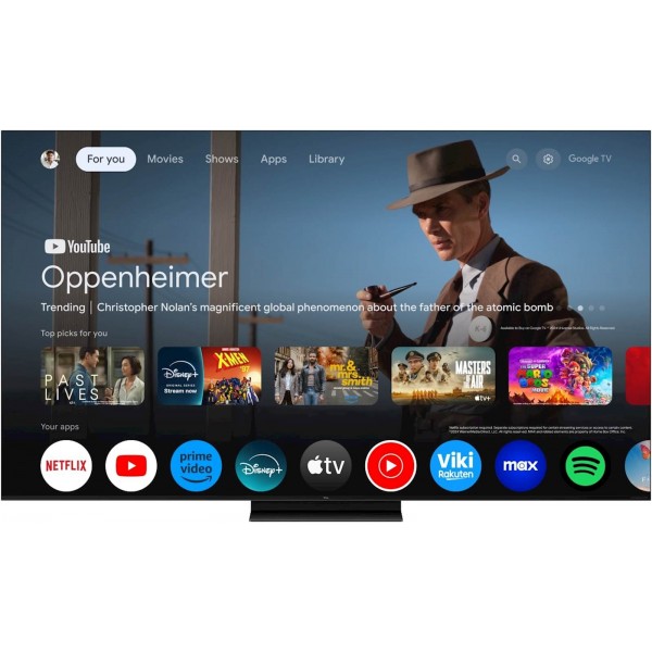 TCL 4K QD-Mini LED HDR PREMIUM 65C79K,  Google TV, 144Hz, Ozvočeno z Bang & Olufsen