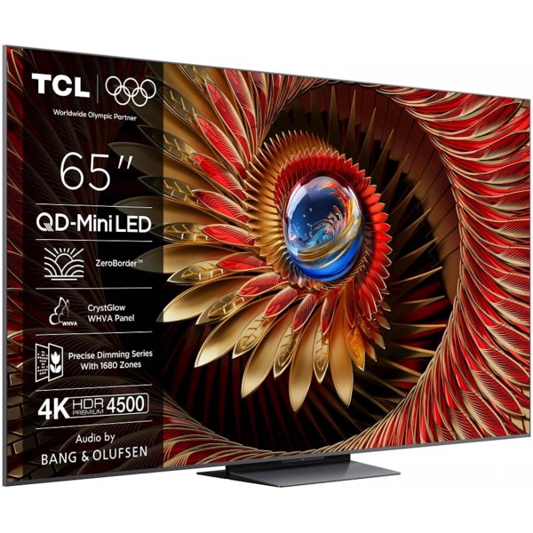 TCL 4K QD-Mini LED HDR PREMIUM 65C81K, Google TV, 144Hz, Ozvočeno z Bang & Olufsen