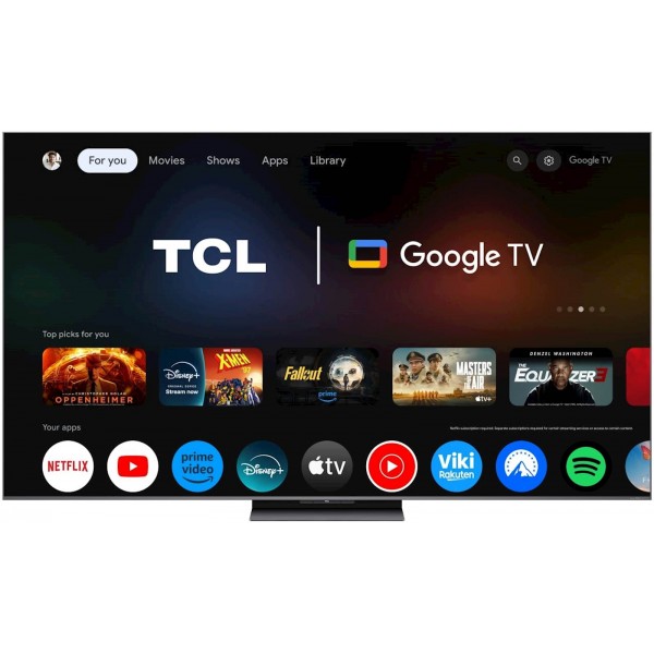 TCL 4K QD-Mini LED HDR PREMIUM 65C81K, Google TV, 144Hz, Ozvočeno z Bang & Olufsen