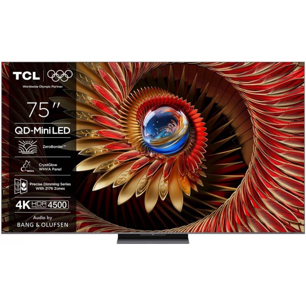 QD-Mini LED TV TCL 75C81K Ozvočeno z Bang & Olufsen