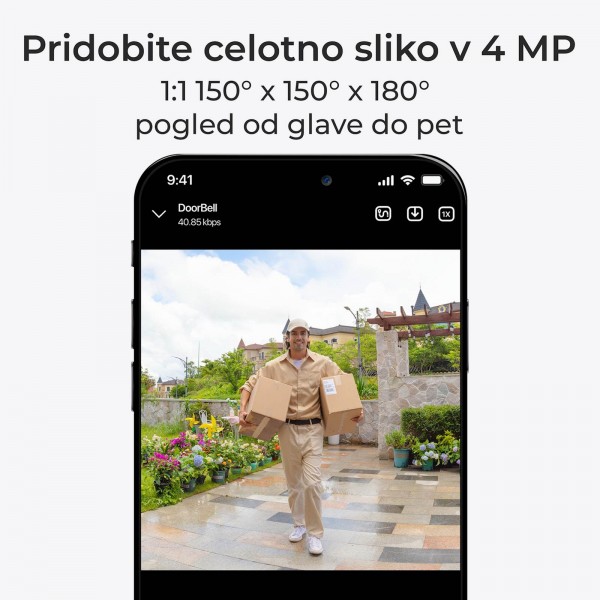 Reolink pametni zvonec D340B+ zvonček, 2K, Baterijska,PIR, IP65.