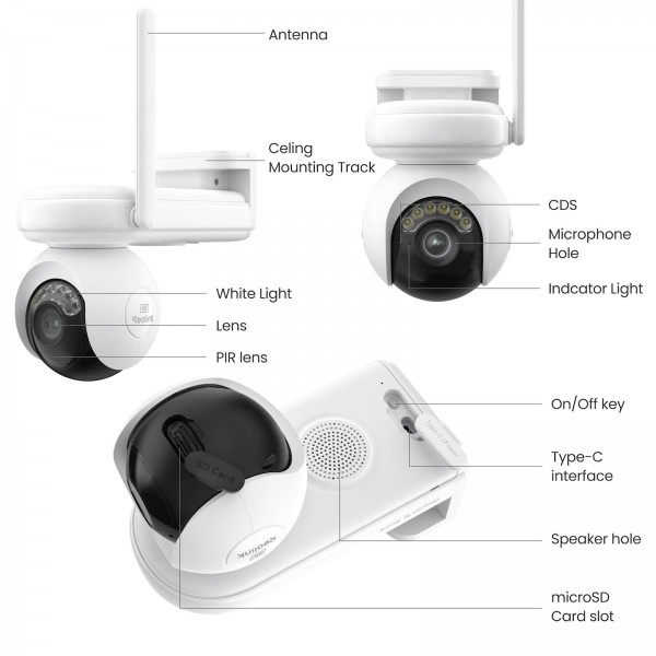 Reolink Ip Kamera Altas serija B660 Nočni barvni vid 4K ColorX, 360° samodejno sledenje, WI-FI 6