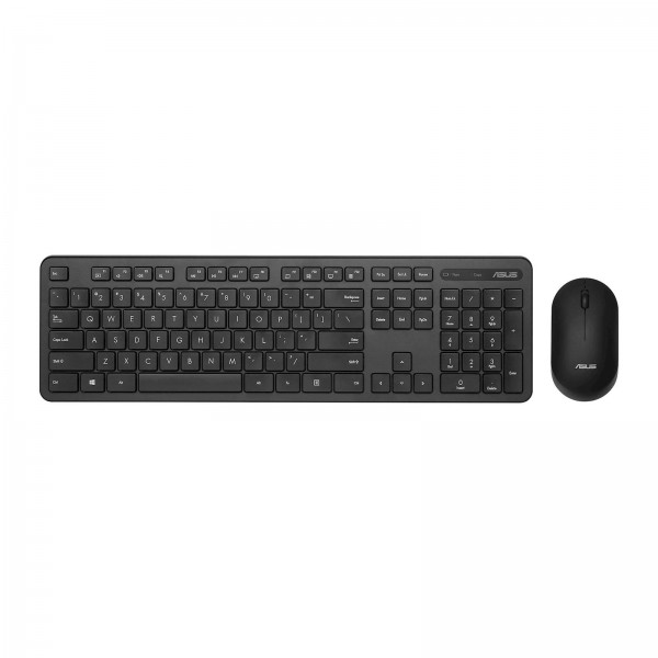 Tipkovnica z miško ASUS CW100 Wireless Keyboard and Mouse Set, brezžični komplet, črn s Copilot tipk