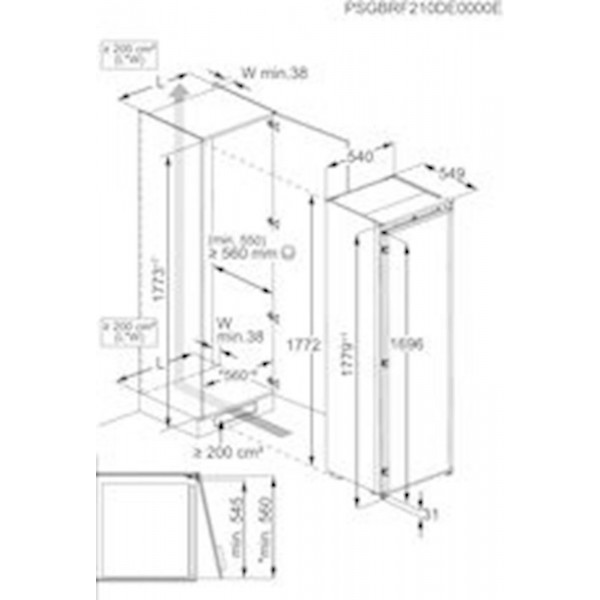 Vgradna zamrzovalna omara Electrolux EUN7NE18S, 177,2 cm