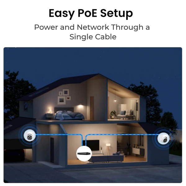 Reolink Ip Kamera serija P335X POE, 4K, 8MP, POE, ColorX, HDR, zaznavanje Vozil, oseb, živali.