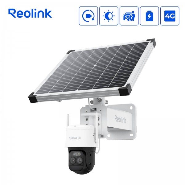 Reolink IP Kamera Trackmix Serija G790+SP2, 2K, 4MP, 4G LTE, PTZ, ColorX, samodejno sledenje, zoom.