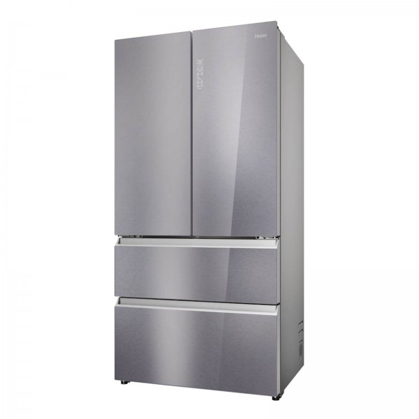Hladilnik HAIER HFR79F19EFGK, 190 cm, E, 703 l, French Door, Srebrn steklo