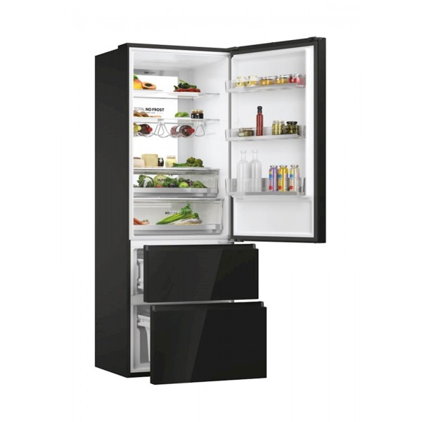 Hladilnik HAIER HTW7720DNGB, 200,6 cm, D, 483 l, French Door, črna steklo Hladilnik HAIER HTW7720DNGB, 200,6 cm, D, 483 l, French Door, črna steklo