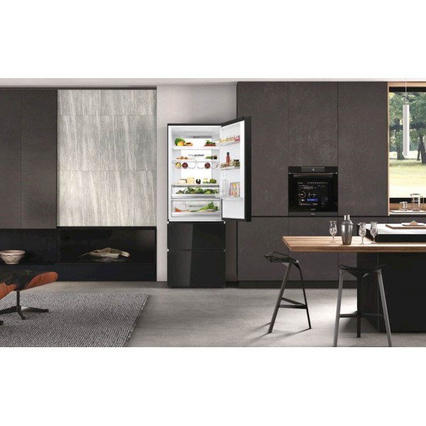 Hladilnik HAIER HTW7720DNGB, 200,6 cm, D, 483 l, French Door, črna steklo Hladilnik HAIER HTW7720DNGB, 200,6 cm, D, 483 l, French Door, črna steklo