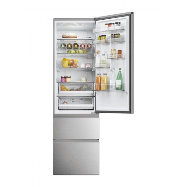 Hladilnik HAIER HTW5620DNMG, 205 cm, D, 414 l, 3-vratni, inox Hladilnik HAIER HTW5620DNMG, 205 cm, D, 414 l, 3-vratni, inox