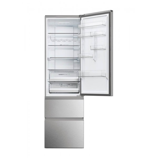 Hladilnik HAIER HTW5620DNMG, 205 cm, D, 414 l, 3-vratni, inox Hladilnik HAIER HTW5620DNMG, 205 cm, D, 414 l, 3-vratni, inox