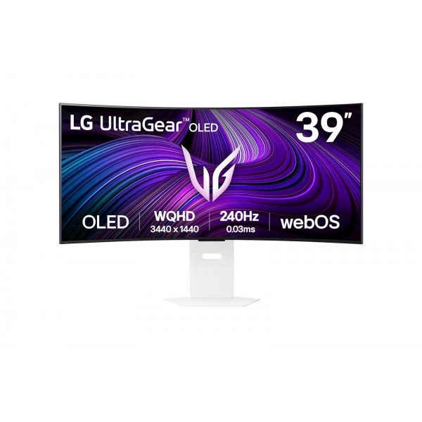 Monitor LG 39 OLED 39GX900A-B UltraGear ukrivljen, 3440x1440, 2x HDMI, DP, USB-C, 240 Hz, bel