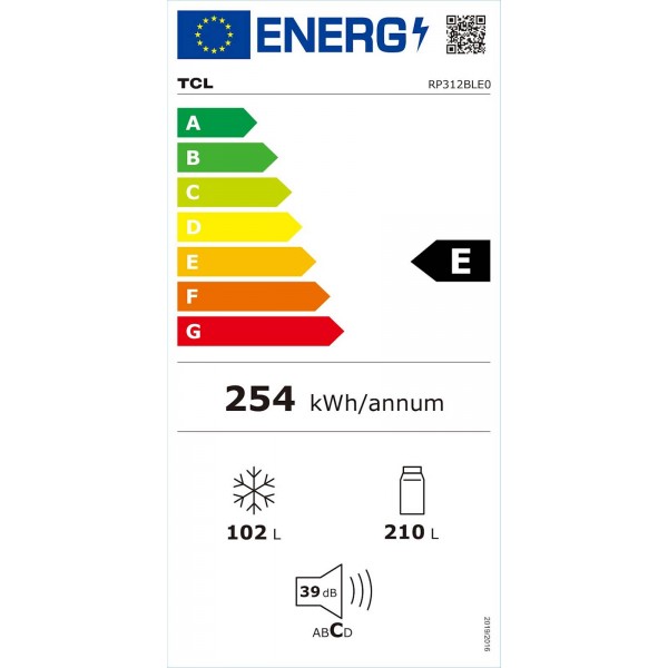 Hladilnik kombiniran TCL RP312BLE0, Total No Frost