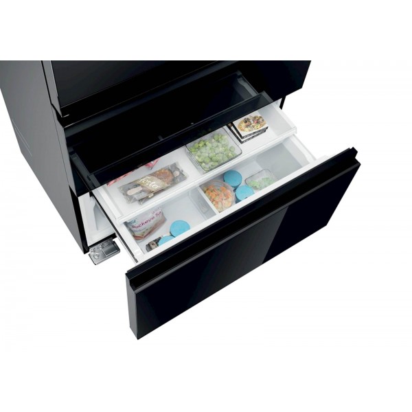 Hladilnik HAIER HFKR7819DNGB, 190 cm, E, 468 l, French Door, črna na steklu