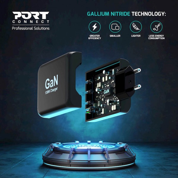 NAPAJALNIK PORT C PD 100W GAN + KABEL 2M 130 W NAPAJALNIK PORT C PD 100W GAN + KABEL 2M 130 W