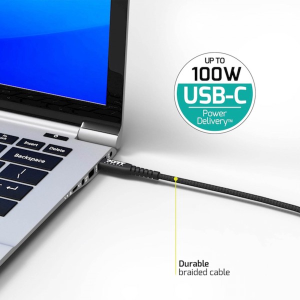 Kabel PORT USB-C na USB-C za polnjenje do 100W