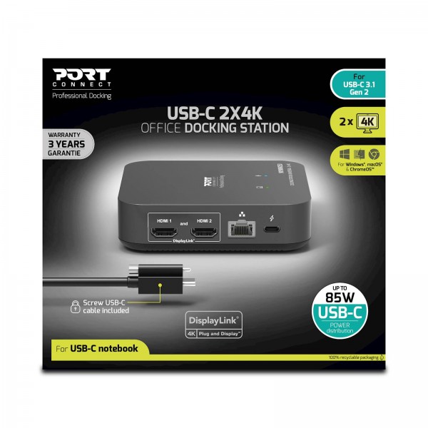 Univerzalna polnilna postaja PORT USB-C 2x4K Univerzalna polnilna postaja PORT USB-C 2x4K