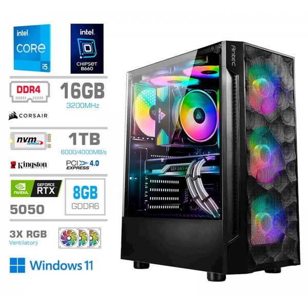 Računalnik PCX Exam i5 14400F/16GB/1TB/RTX 5050/W11H