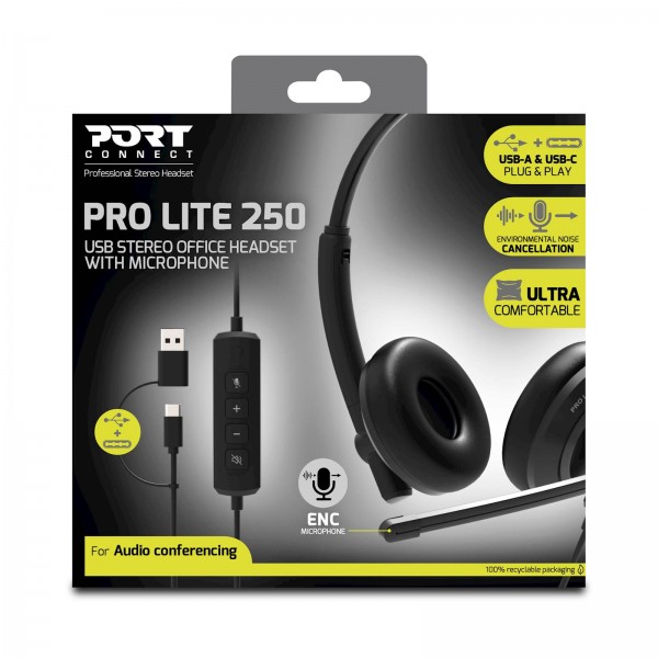Slušalke stereo PORT USB z mikrofonom, žične Slušalke stereo PORT USB z mikrofonom, žične
