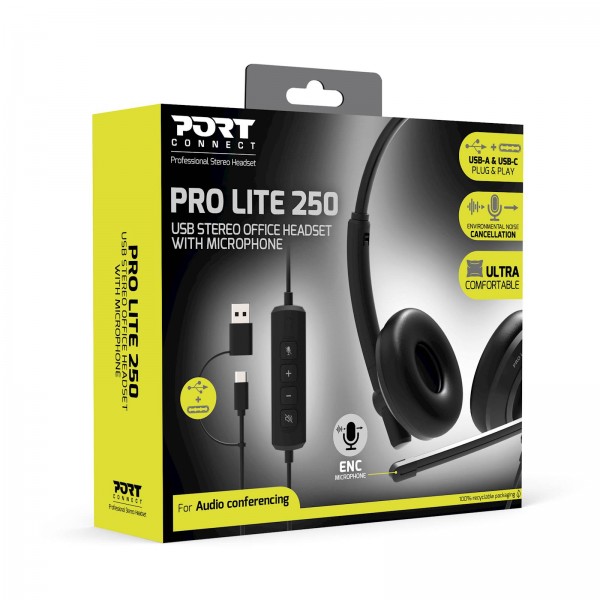 Slušalke stereo PORT USB z mikrofonom, žične Slušalke stereo PORT USB z mikrofonom, žične