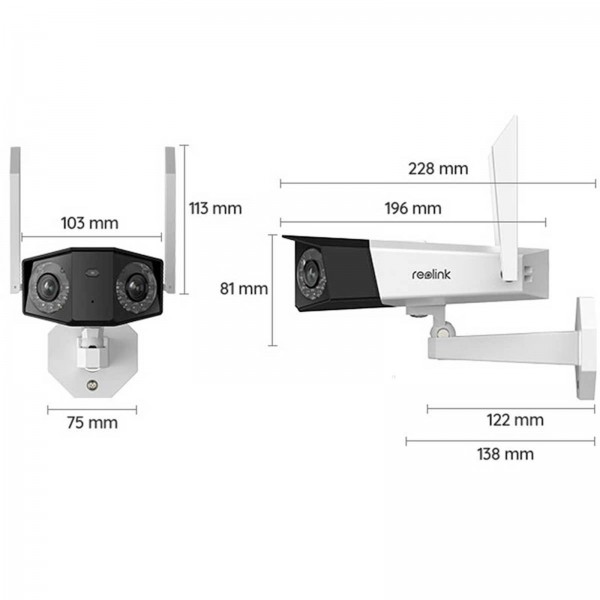 Reolink IP Kamera  DUO serija W750 16MP, 4K, dvojna leča Panorama 180 stopinj, IP67