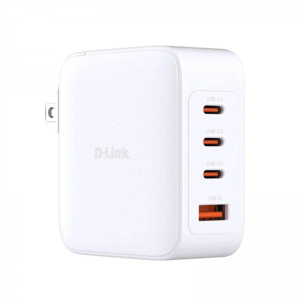 D-link 140W GaN polnilnik DCF-141/E, 3x USB-C, 1x USB-A