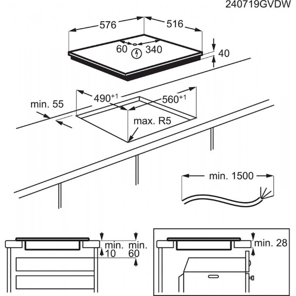 Vgradna plošča AEG HK634021XB, steklokeramika