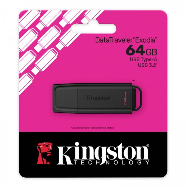 USB disk Kingston 64GB DT Exodia, 3.2 Gen 1, pokrovček