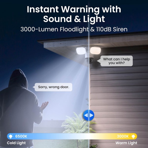 Reolink Ip Kamera TrackFlex Floodlight F850W, 8MP, 4K, 3000 lumnov reflektor, 30M IR, 6x zoom, Ai Reolink Ip Kamera TrackFlex Floodlight F850W, 8MP, 4K, 3000 lumnov reflektor, 30M IR, 6x zoom, Ai
