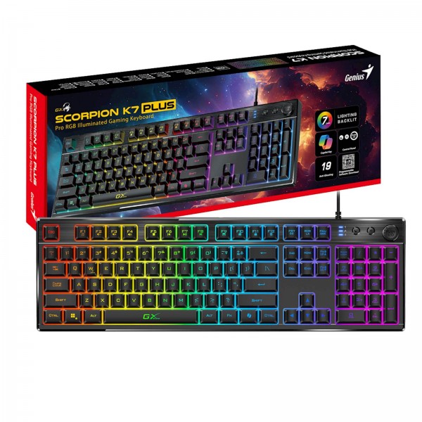 Tipkovnica Genius Gaming Scorpion K7 Plus,AI,BLK,SER,USB