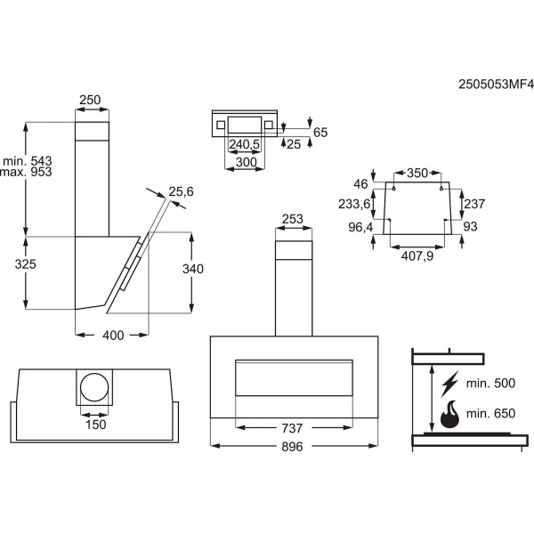 Kuhinjska napa Electrolux LFV329K, črna, 90 cm Kuhinjska napa Electrolux LFV329K, črna, 90 cm
