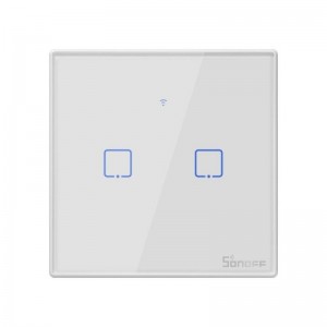 SONOFF pametno stensko stikalo Wi-Fi + RF433 dvojno T2EU2C-TX