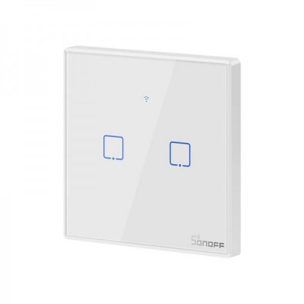 SONOFF pametno stensko stikalo Wi-Fi + RF433 dvojno T2EU2C-TX