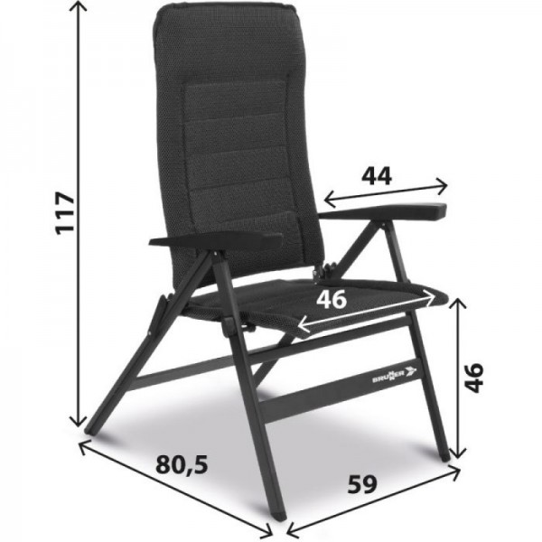 BRUNNER Travelounger stol za kampiranje velikost  S  črn