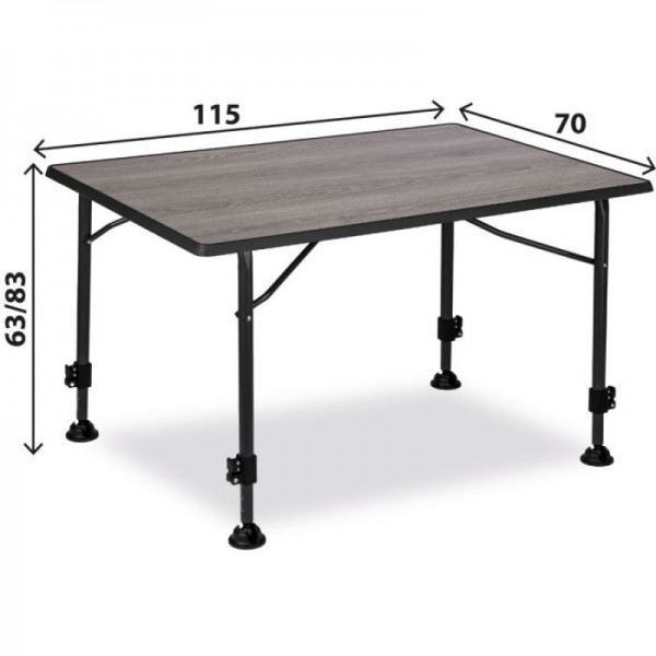 BRUNNER Linear Greywood 115 miza za kampiranje sivo črna