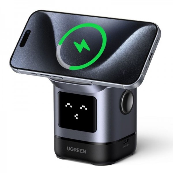 Ugreen Uno 2-in-1 magnetni brezžični polnilnik 15W