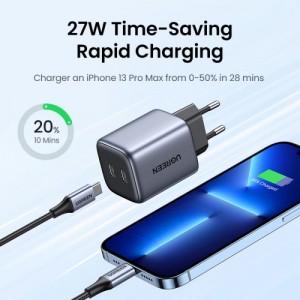 Ugreen Uno 2-in-1 magnetni brezžični polnilnik 15W