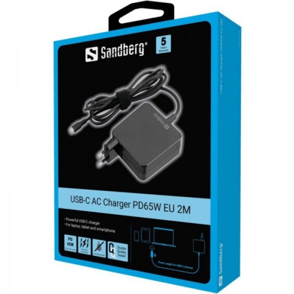 Sandberg USB-C AC Charger PD65W EU 2M polnilnik