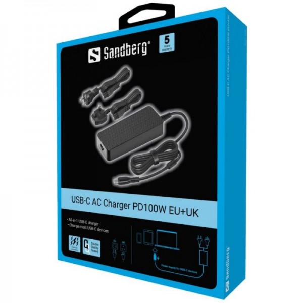 Sandberg USB-C Charger PD100W EU+UK polnilnik