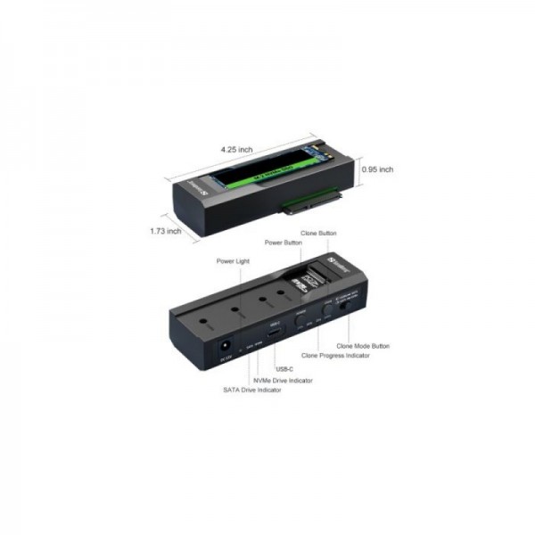 Sandberg USB 3.2 Cloner & Dock za M2 + NVMe + SATA priklopna in klonirna postaja