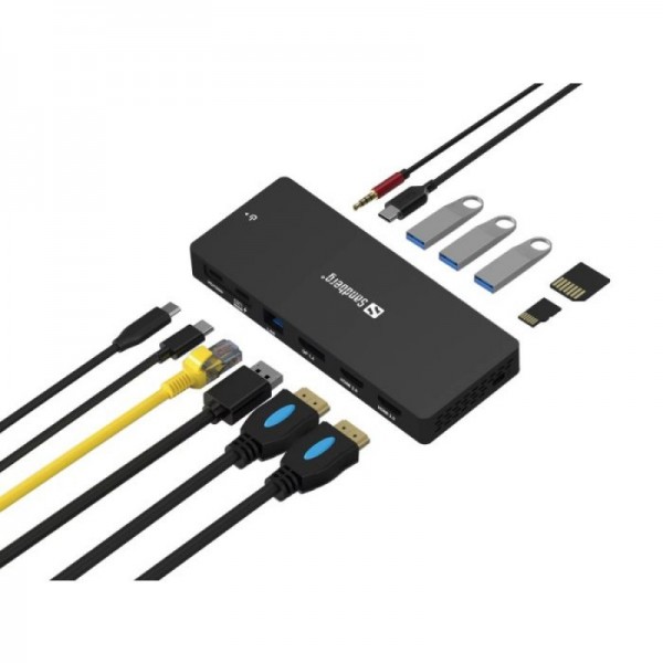 Sandberg USB-C 13 v 1 DockingStation Pro priklopna postaja