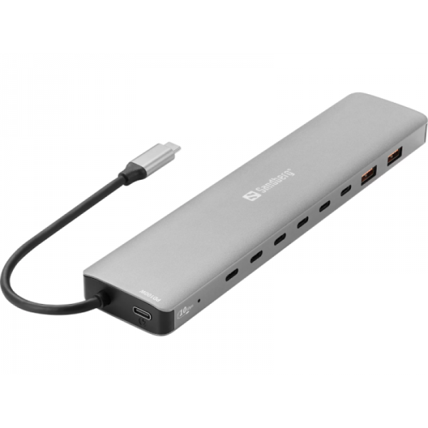 Sandberg USB-C to 8xUSB-C+2xUSB-A 100W priklopna postaja Sandberg USB-C to 8xUSB-C+2xUSB-A 100W priklopna postaja