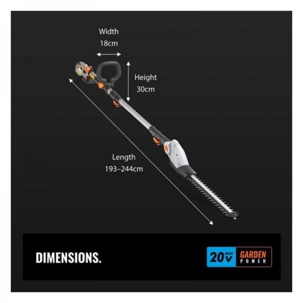 VonHaus akumulatorske teleskopske škarje za grmičevje G-Series