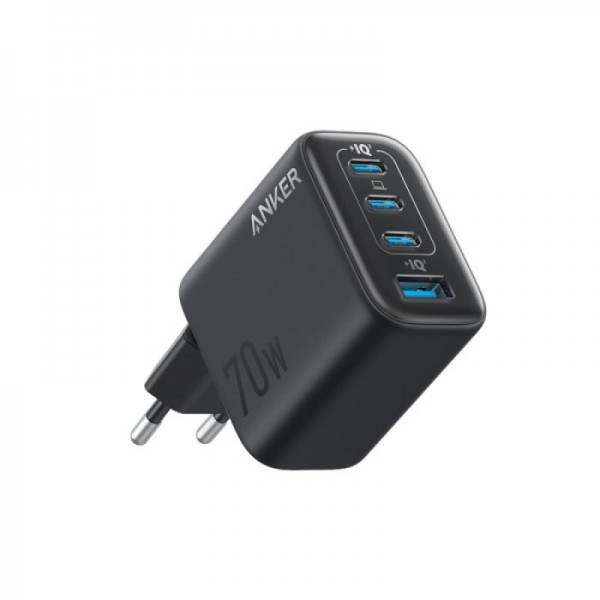 Anker Zolo 70W 4-portni polnilec, črn