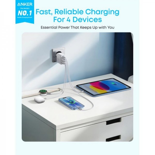 Anker Zolo 50W 4-portni polnilec, bel Anker Zolo 50W 4-portni polnilec, bel