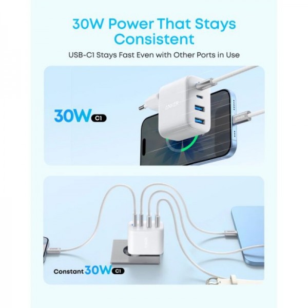 Anker Zolo 50W 4-portni polnilec, bel Anker Zolo 50W 4-portni polnilec, bel