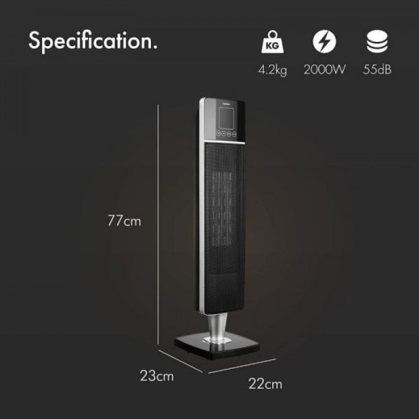 VonHaus 2000 W premium oscilacijski keramični PTC grelec črn 2514041